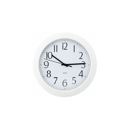 Universal Whisper Quiet Clock, 12" Diameter, White Case, 1 AA (sold separately) UNV10461