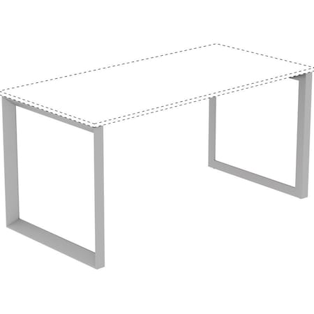 Lorell Relevance Series Side Leg Frame, 28.5" x 29.1", For 29.5" Deep Desktops, Silver LLR16205