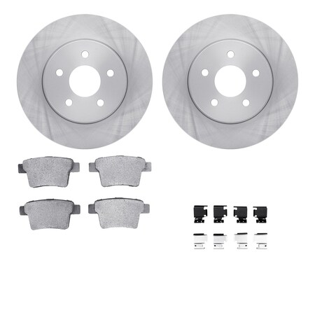Dynamic Friction Co DFC Rotors with EURO 5000 Ceramic Brake Pads includes Hardware 6612-20035