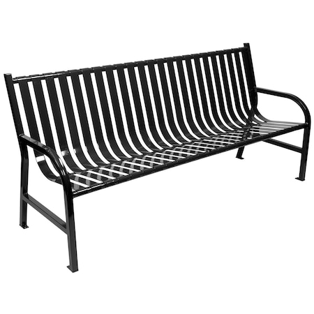 Witt Industries Outdoor, Slatted Metal Bench, Black M6-BCH-BK
