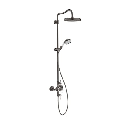 Axor Montreux Showerpipe 240 1-Jet, 1.8 GPM in Brushed Black Chrome 16574341