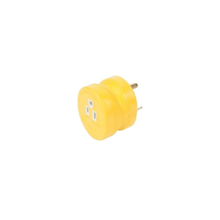 Powergrip Adapter, 15 A Female/30 A Male, 125 V, Male, Female Yellow 55233