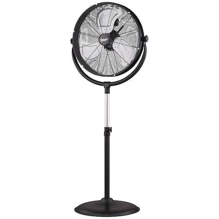 Castrol PowerZone High-Velocity Pedestal Stand Fan, 120 V, 1.25 A, 20in. Dia Blade, 3-Blade, Metal Blade, Black FES50-T5