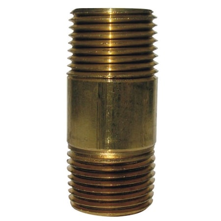Jmf 49013 0.5 x 2 in. Red Brass Nipple Pipe 3182110
