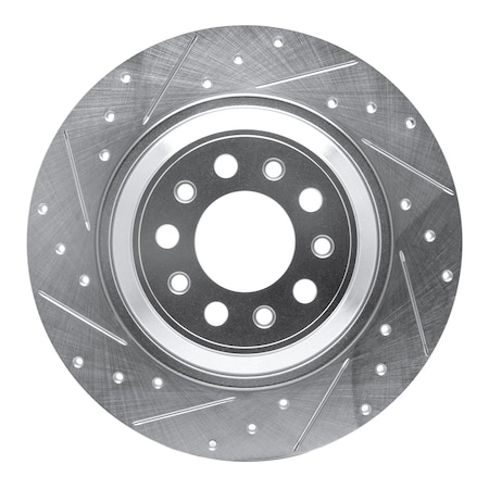 Dynamic Friction Co DFC Brake Rotor - Drilled and Slotted - Silver 631-42010L