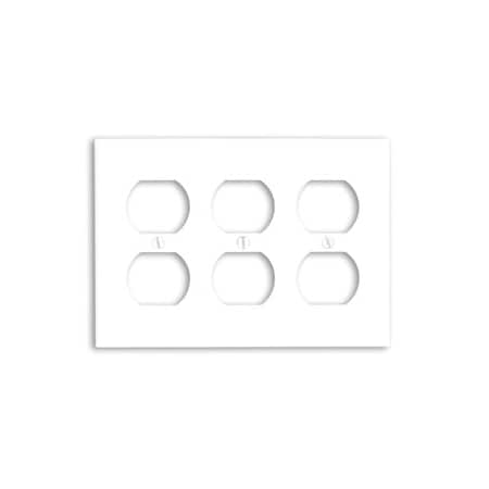 Leviton Receptacle Wallplate, Standard Size, Gang 3, White 88030