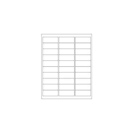 Bubblefast 2 5/8 x 1'' White Removable Rectangle Laser Labels-30 Labels per Sheet BFLL262