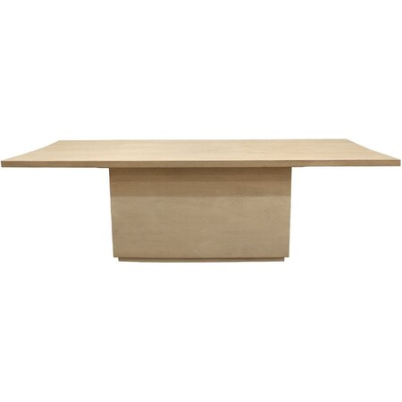 Homeroots 84" Natural Solid Wood Pedestal Base Dining Table 563909