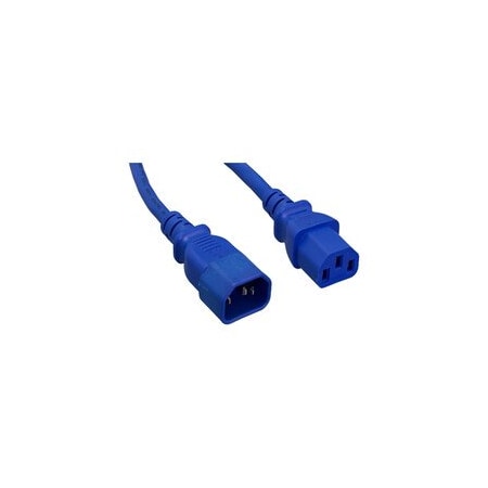 Cable Wholesale Computer / Monitor Power Extension Cord, Blue, C13 to C14, 10 Amp, 2 foot 10W1-02202BL