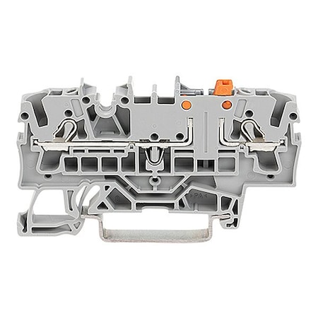 Wago Terminal Block, 2.6" L, 400V, Gray 2002-1671