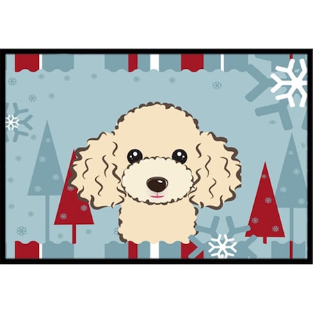 Carolines Treasures BB1754MAT Winter Holiday Buff Poodle Indoor & Outdoor Mat, 18 x 27 in. BB1754MAT