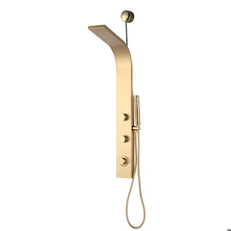 Anzzi Cici Series 39 in. 2-Jetted Shower Tower with Heavy Rain Shower and Body Jets SP-AZ081BG