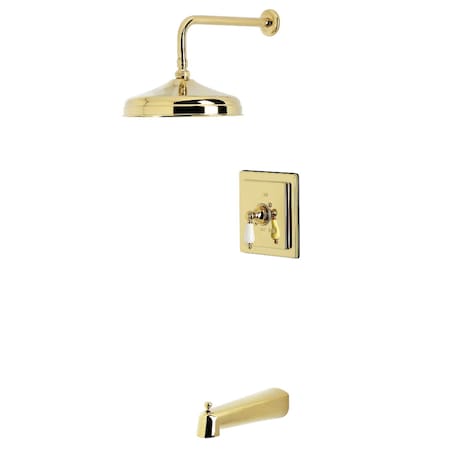 Kingston Brass Single-Handle Pressure Balanced Tub and Shower Faucet, Polished Brass KB6142PL