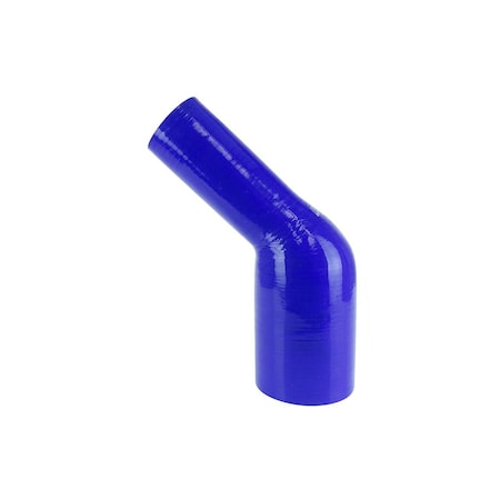 Hps Performance 2-1/4 in - 2-1/2 in ID, 4-Ply High Temp Reinforced Silicone 45 deg. Elbow Reducer Coupler Hose, Blue HTSER45-225-250-BLUE