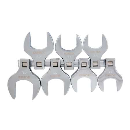 Sunex 7 Pc. 1/2 in Drive Full Polish Metric Jumbo Crowfoot Wrench Set 9740A
