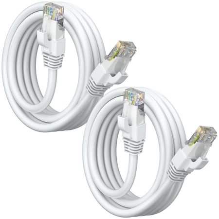 Maximm Cat6 Ethernet Cable 5ft 10Gbps 550MHz UTP, 2PK, White, 2PK WH2PK05