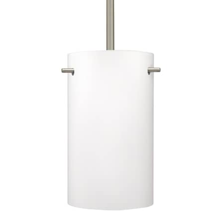 Besa Lighting Besa Tamburo 5 Stem Pendant, Opal Matte, Satin Nickel Finish, 1x 100W MAX E26 Base 1TT-400507-SN