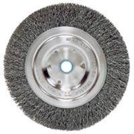Weiler Wire Wheel Brush, 5 in Dia, 5/8 to 1/2 in Arbor/Shank, 0.006 in Dia Bristle 36064