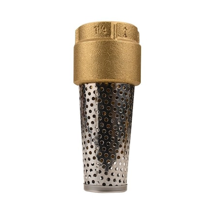 Water Source TFV-125NL Foot Valve, 1-1/4 in Connection, 200 psi Pressure, Brass Body TFV125NL