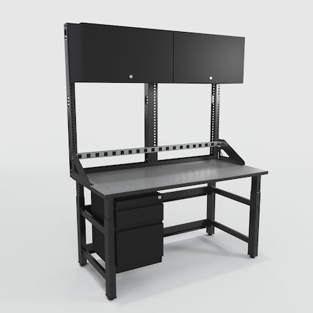 Safco Computer Workstation, 1,000 lb cap. TWTYP17TBLKSTGMBK