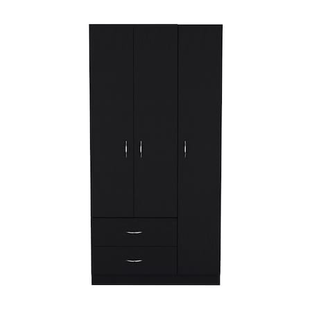 Homeroots 18in Black Wood Corner Accent Chest 732191