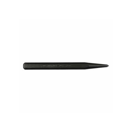 Mayhew Center Punch - Full Finish, 5 in L, 3/16-5mm Tip, 3/8 in Body, Alloy Steel 479-24002