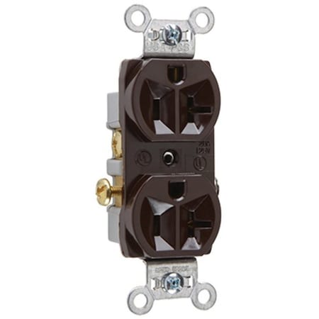 Legrand Duplex Straight Blade Receptacle, 5-20R, 20 A, 125V AC, 2 Pole, 3 Wire, Wall Mounting Mount CR20CC12