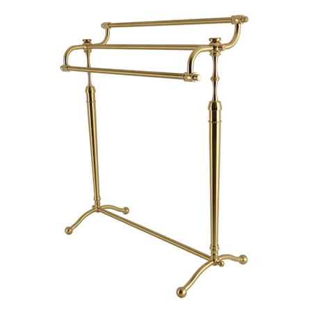 Kingston Brass 28" Freestanding Pedestal 3-Tier Towel Rack, Brushed Brass SCC2397