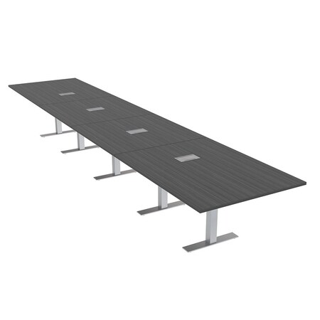 Skutchi Designs 20 Person Conference Table With Power Unit | 20' Rectangular Table | Harmony Series HAR-REC-48x240-T-WA7949-ESIL