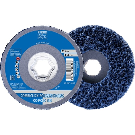 Pferd Tools COMBICLICK POLICLEAN PLUS Disc, 4-1/2in, Aluminum Oxide 48125