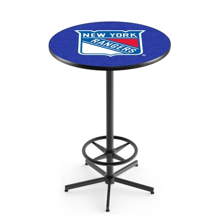 Holland Bar Stool Co 42" Black New York Rangers Pub Table L216B4236NYRang