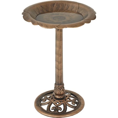 Best Garden Antique Bronze Flower Pedestal Bird Bath B014-B