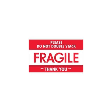 Bubblefast 3 x 5'' - ''Fragile - Do Not Double Stack'' Labels BFDL2159