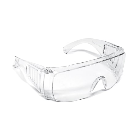 Optimax Visitor Safety Glasses, Single-Piece PC Lens, Vented Temples, Clear Lens, 12PK 155C