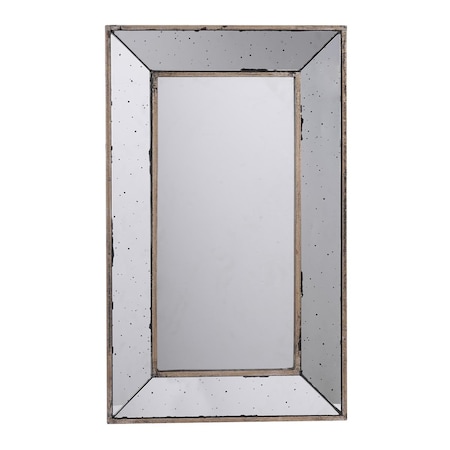 Homeroots 24" Silver Framed Antiqued Accent Mirror 485120