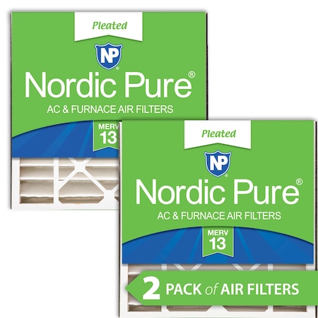 Nordic Pure 20x20x5 Pleated Air Filter, High Capacity, Electrostatically Charged Synthetic Media, MERV 13, 2 PK 20x20x5ABM13-2
