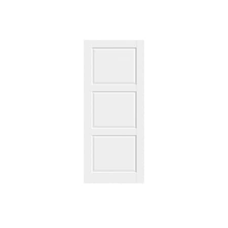 Wrightmaster 28 in. x 80 in. 3 Panel Solid Wood Core White Primed Interior Door Slab ZROP464493