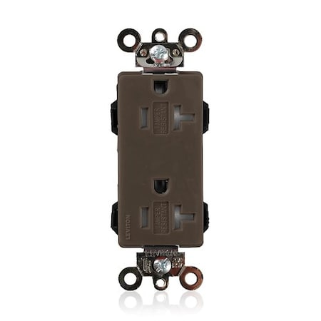 Leviton PlugsandReceptacles, 20A, 125VAC, Brn, Nylon MT163