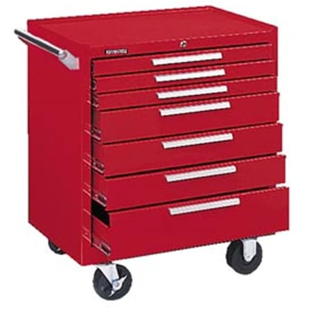 Kennedy Mfg 29 in. 7-Drawer Roller Cabinet with Ball Bearing Slides - Red B211663