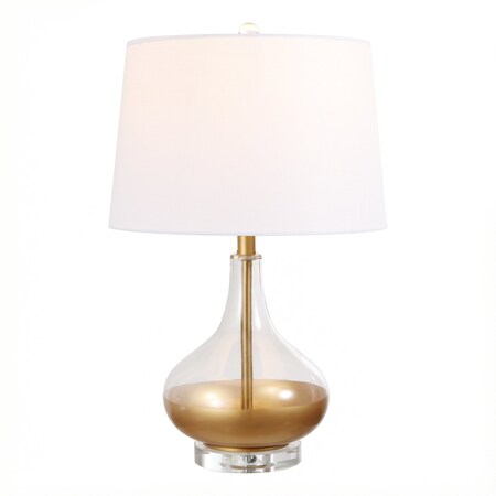 Jonathan Y West 24.5" Glass LED Table Lamp, Gold Painting JYL5007A