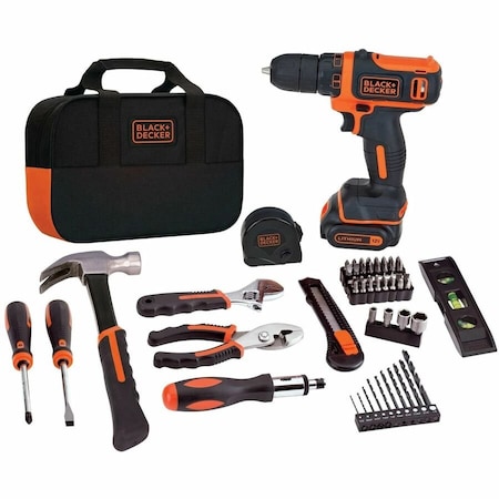 Black & Decker 12V MAX* Lithium Ion Drill/Driver + 59 Piece Project Kit BDCDD12PK