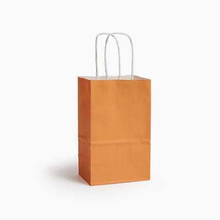 Nashville Wraps Orange White Kraft Shopping Bags Rose 5.5x3.25x8.5, 250PK ORBRW