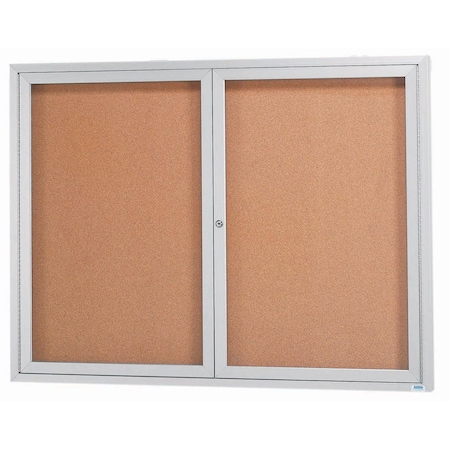 Aarco Illuminated Enclosed Bulletin Board w/ Clear Satin Anodized Al Frame, 36''Hx48''W DCC3648RI