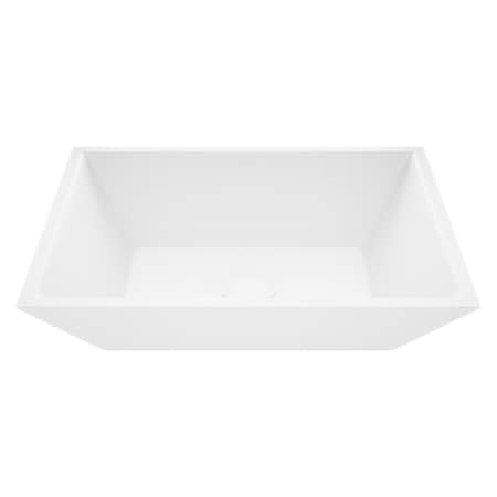 Vigo Vinca Modern White Matte Stone 18 in. L x 14 in. W x 5 in. H Rectangular Vessel Bathroom Sink VG04007