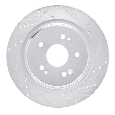 Dynamic Friction Co DFC Brake Rotor - Drilled and Slotted - Silver 631-58029R