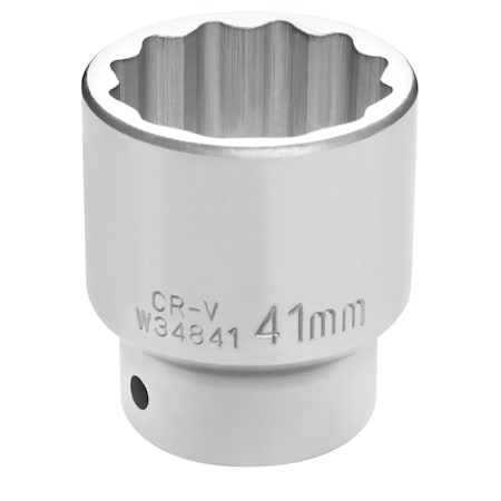 Performance Tool 3/4 in. Dr. 41mm 12pt Socket, Chrome Vanadium, Corrosion Resistant W34841
