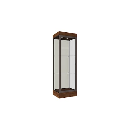 Ghent 76''H x 24''W x 20''D Edge Display Case 6'' Base w/ White Back & Dark Bronze Frame 91LFWH-BZ-WNH