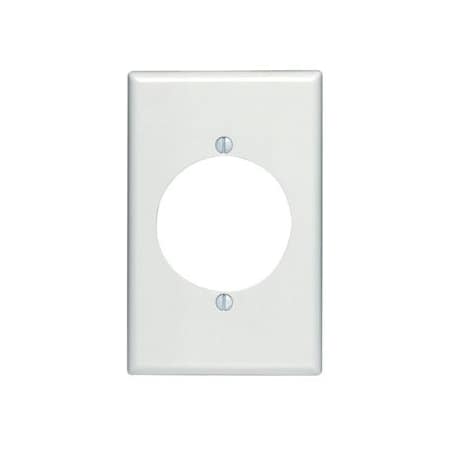 Leviton Receptacle Wallplate, Midway Size, Gang 1, White 80528-W