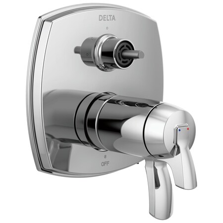 Delta Stryke 17 Thermostatic Integrated Diverter Trim with Three Function Diverter Less Diverter Handle T27T876-PR-LHP