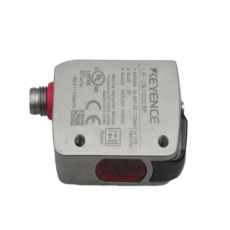 Keyence Self-Contained CMOS Laser Sensor, Rectangular w/M8 connector LR-ZB100C3P